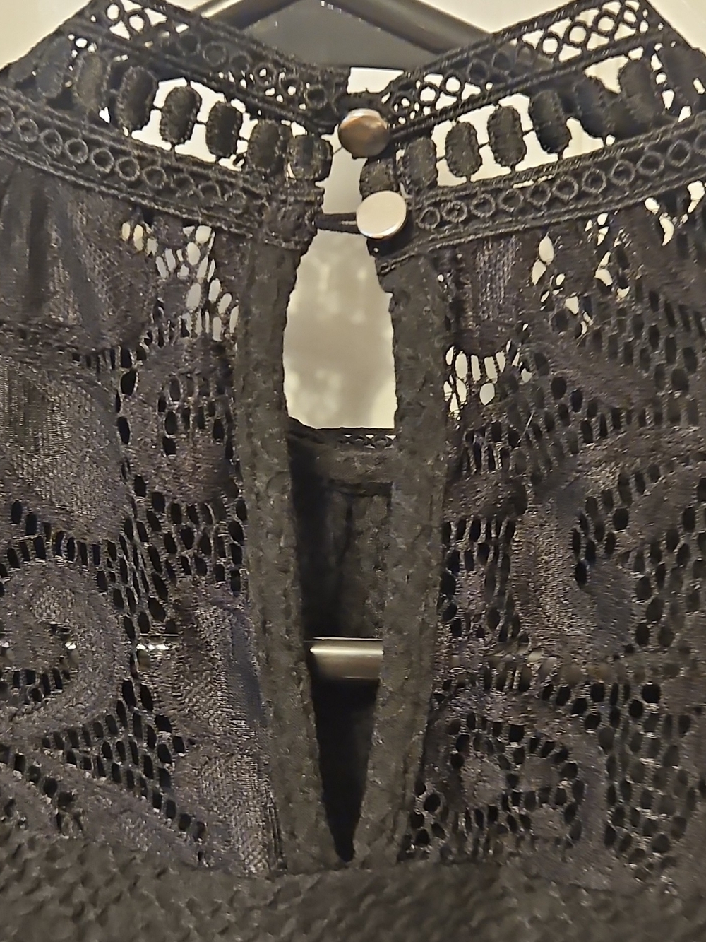 Cable & Gauge Black Lace Mock-Neck Top - Picture 3 of 6